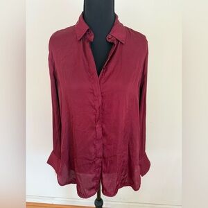 Old Navy Burgundy Button Down Shirt